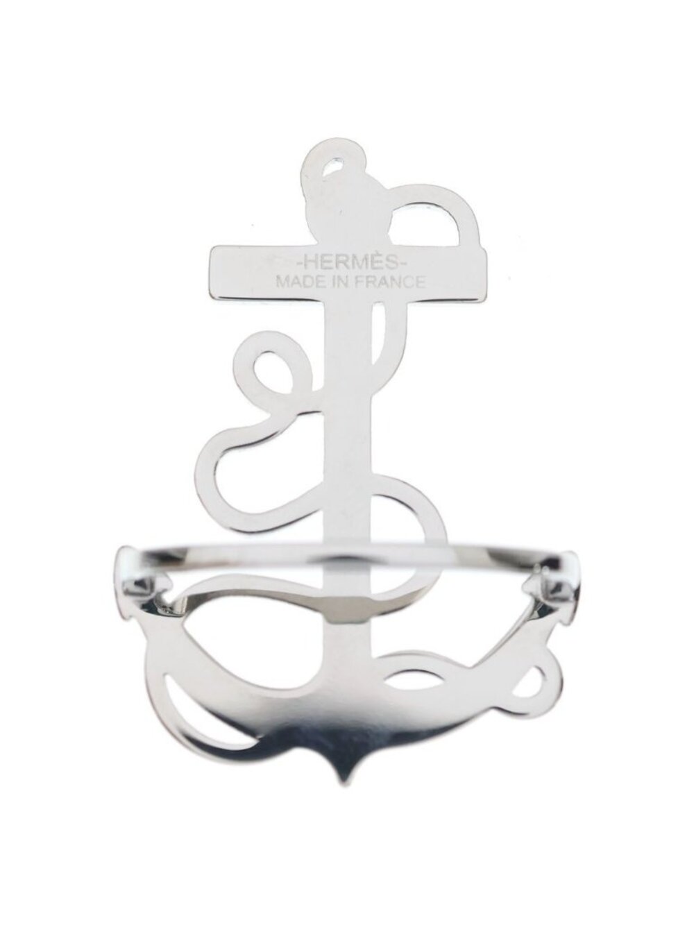 Hermes Scarf Ring Ankle Anchor Motif Silver - Picture 2 of 6